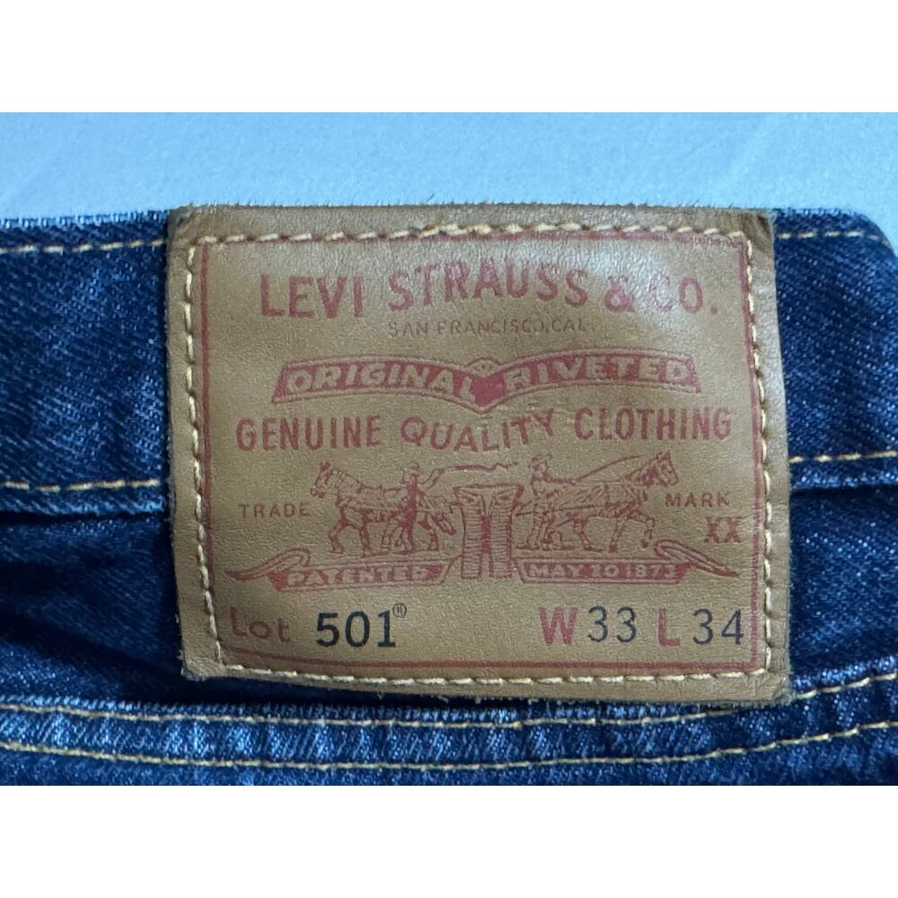 Vintage Levi's BIG E Blue Denim Jeans Button Fly Mens 33 x 34 - Picture 6 of 13